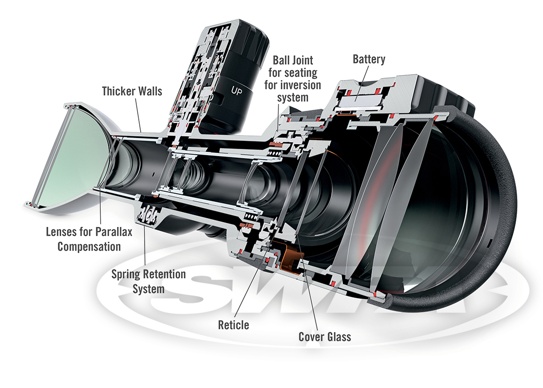 SWFA X5 Rifle Scope cross section text