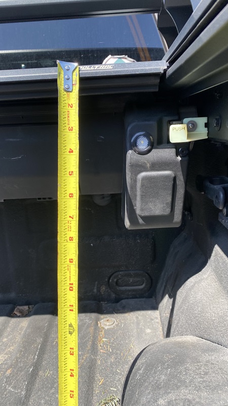 The Rolltrac’s canister does take up some of the bed’s storage capacity – about 12” x 8”.