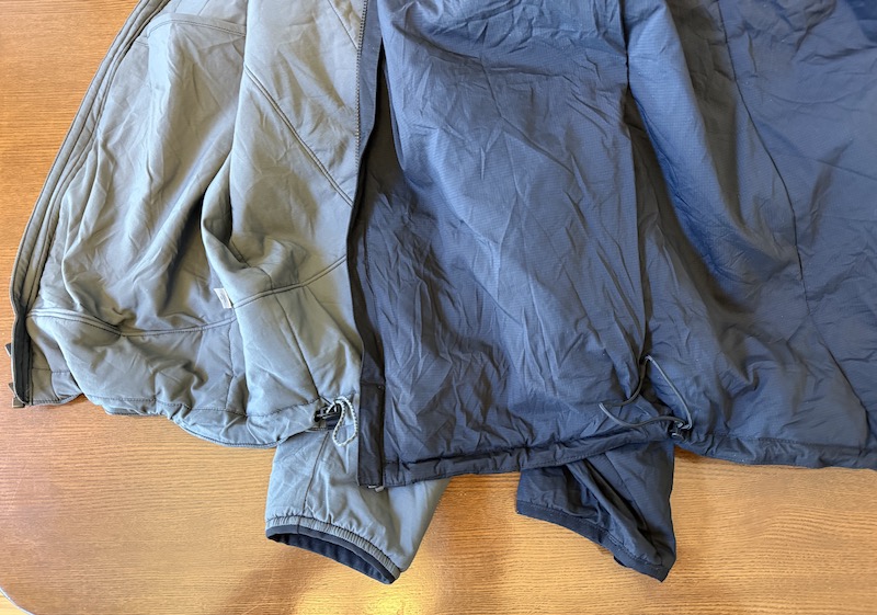 Both jackets are full zip
