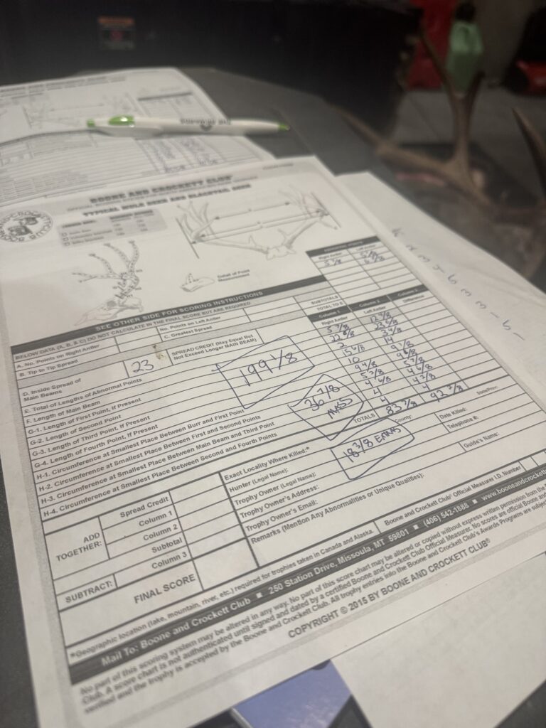Travis Hobbs Score Sheet